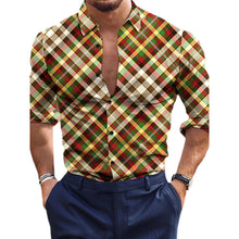 画像をギャラリービューアに読み込む, Men&#39;s Fashion Tops Plaid Casual Slim Fit