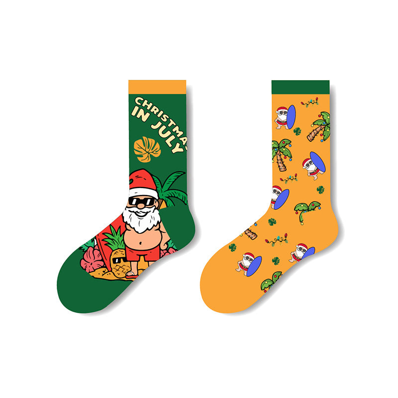 Men's Mid-calf Cotton Christmas Socks