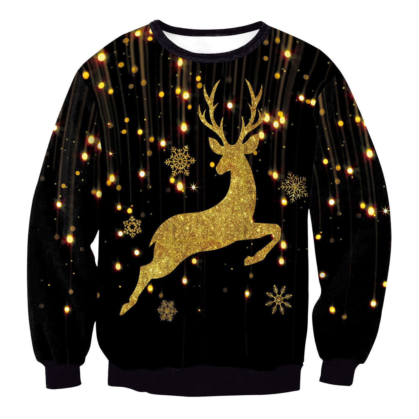 Women's Christmas Clothing Christmas Elk Digital Printed Round Neck Sweater