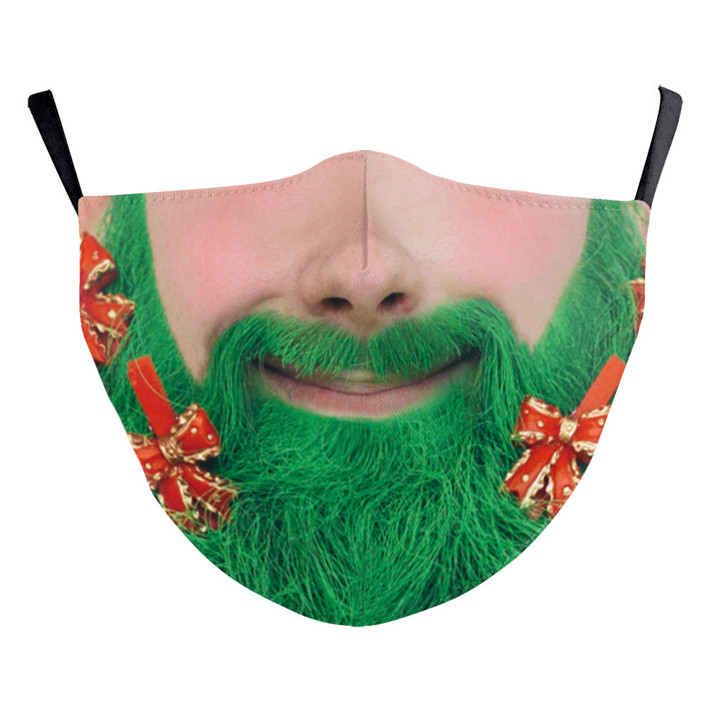 Santa Claus Digital Printing Double Layer Dustproof Mask