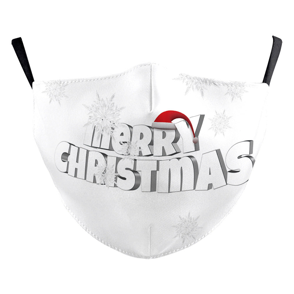 Christmas Tree Digital Printing Double Layer Dustproof Mask