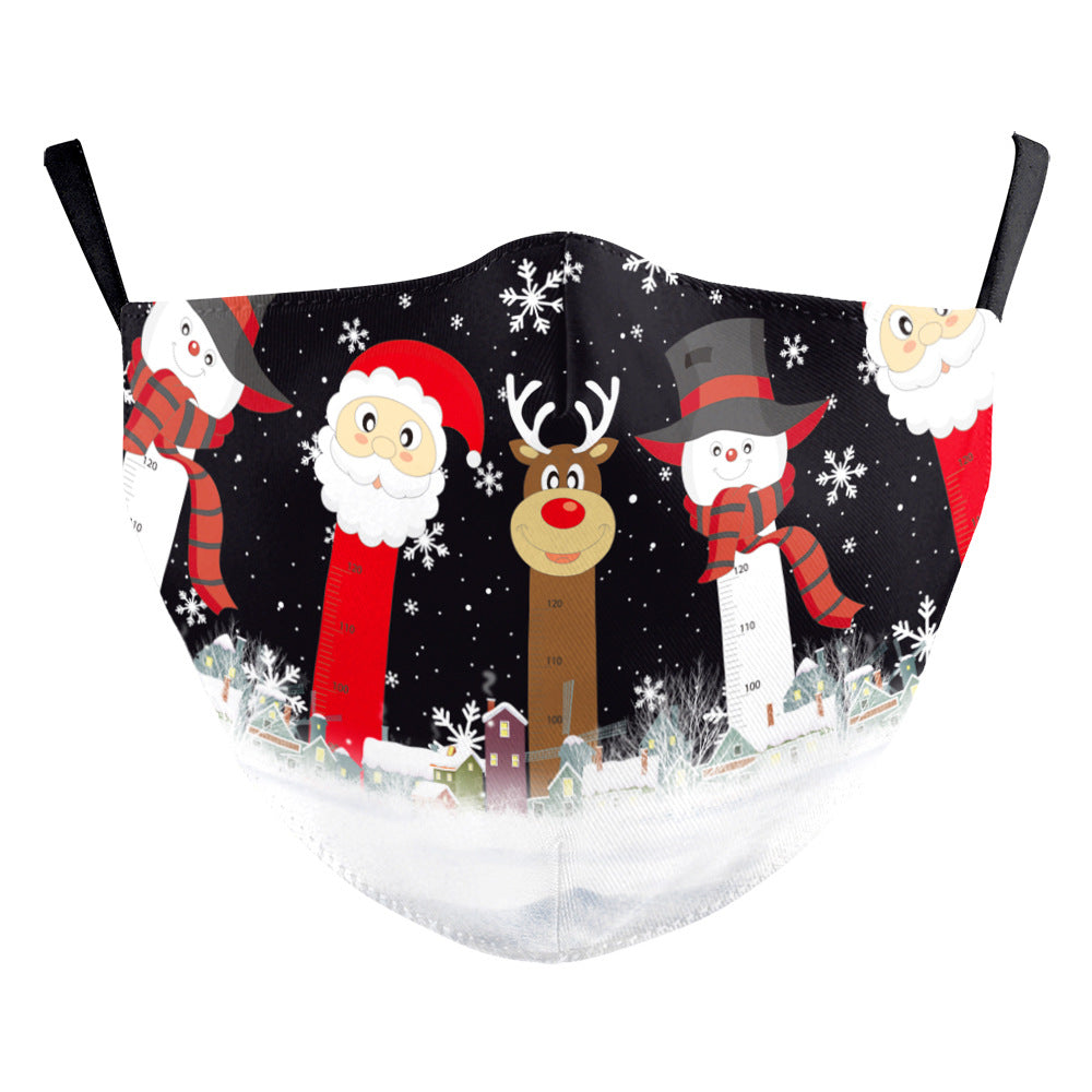 Christmas Snowflake Digital Printing Double-layer Dust Mask