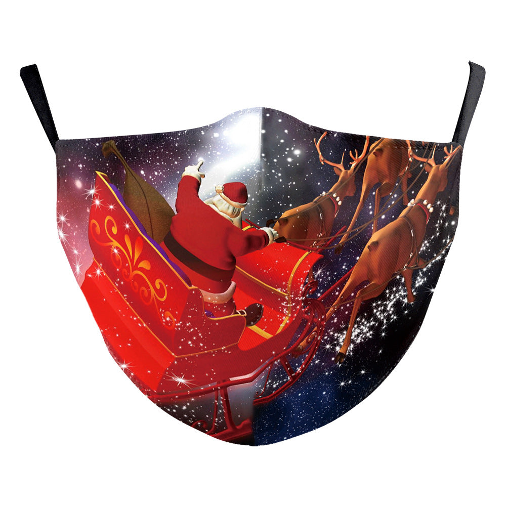 Christmas Light Shadow Digital Printing Double-layer Dust Mask