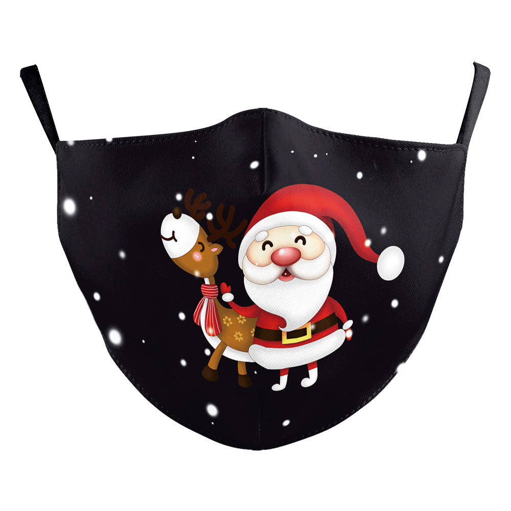 Christmas Snowman Digital Printing Double Layer Dustproof Mask