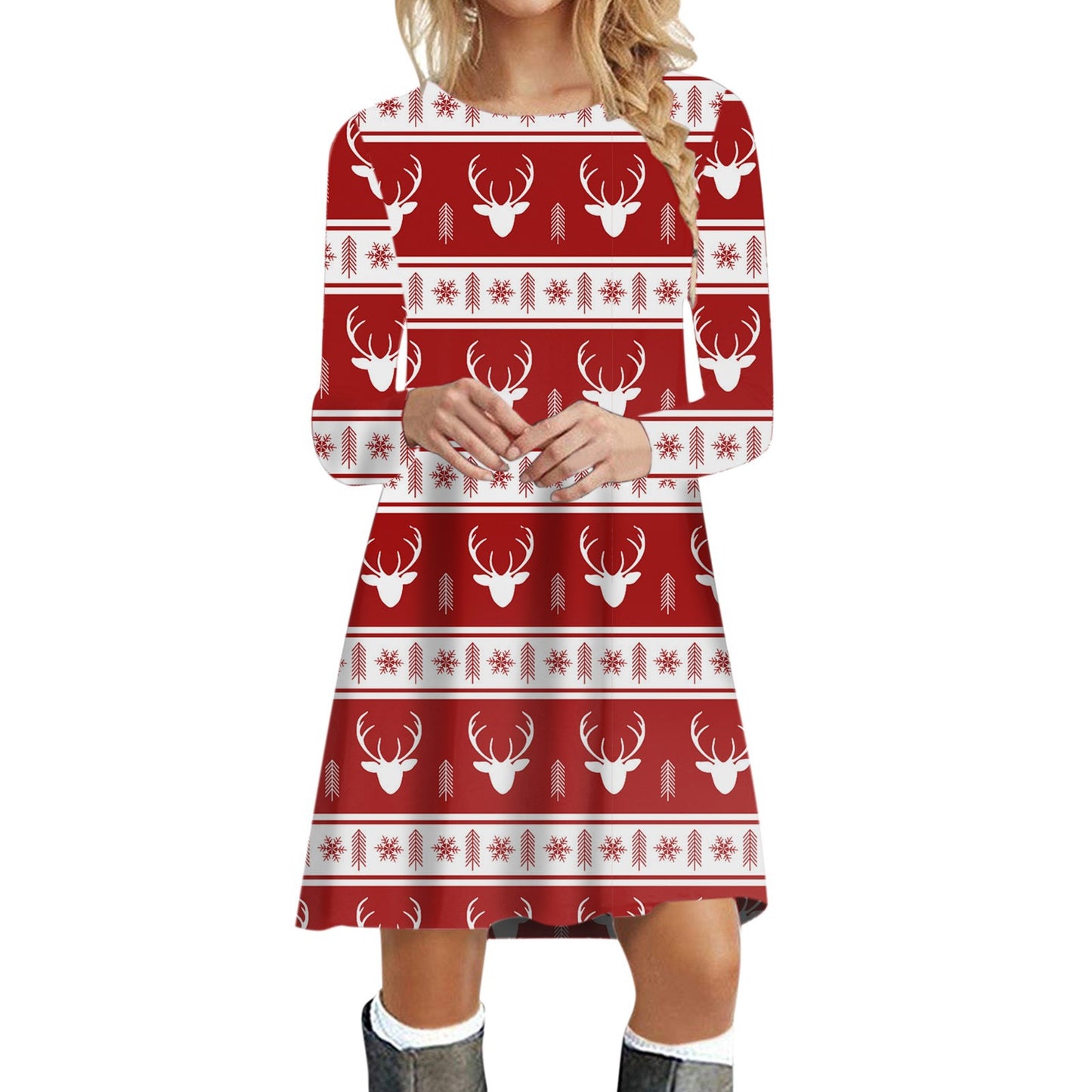 Women's Christmas Party Long Sleeve Dress