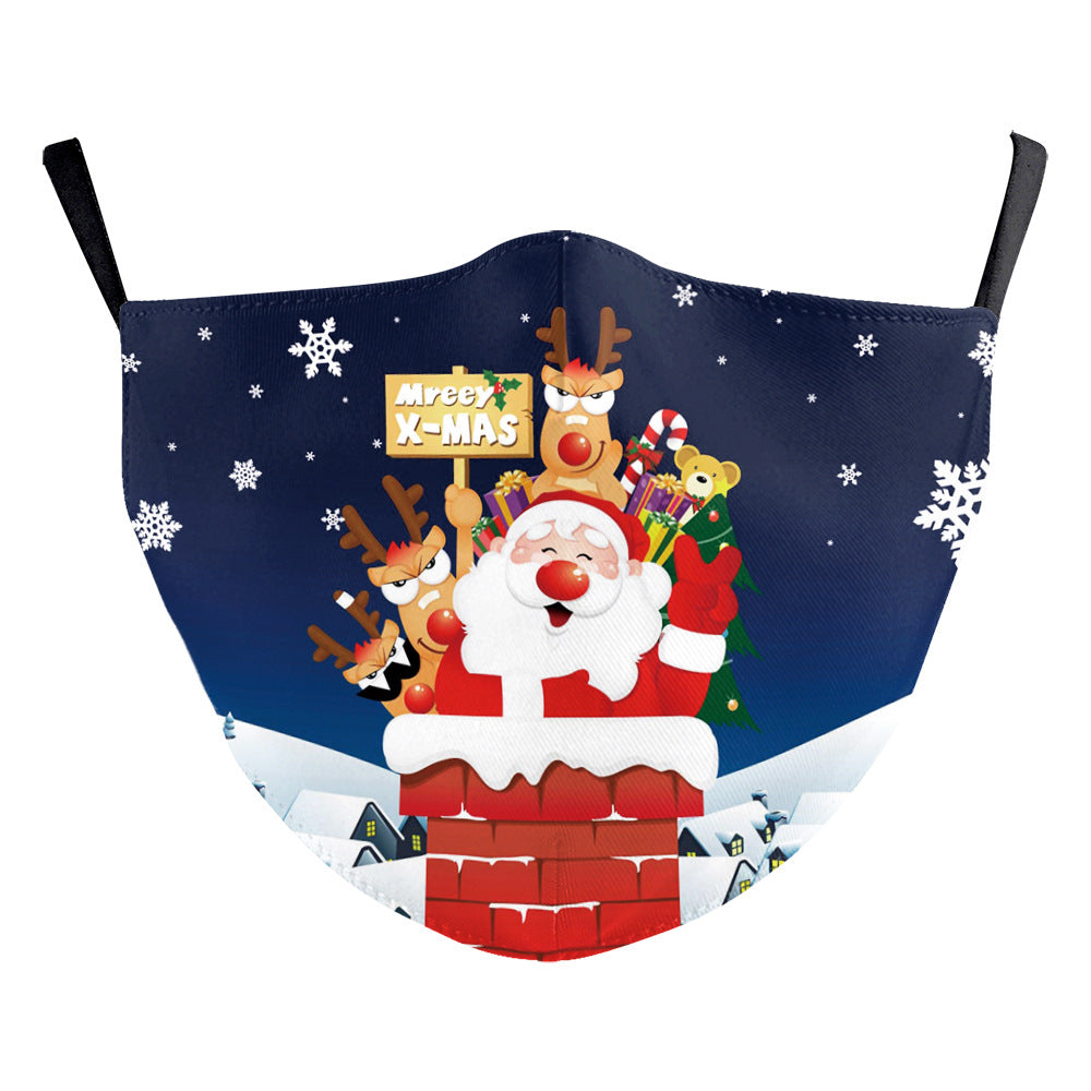 Santa Elk Digital Printing Double-layer Dust Mask