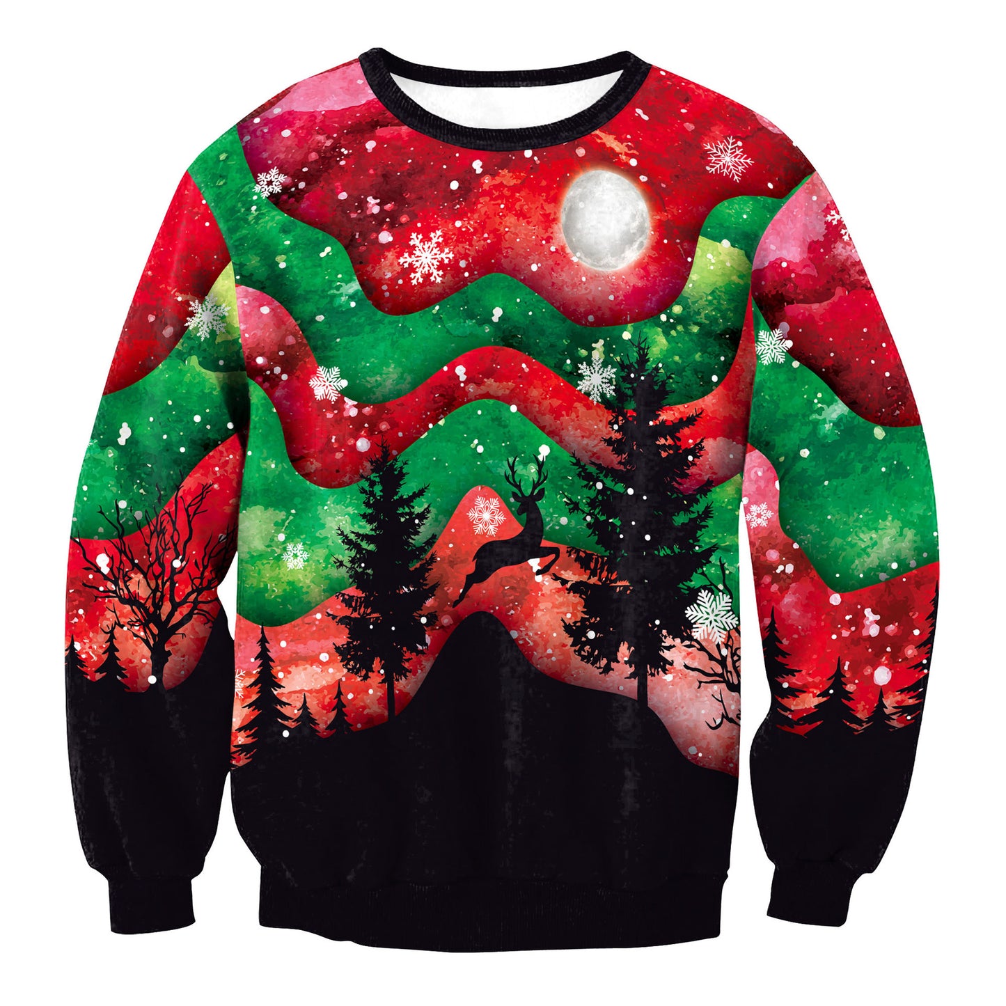 Women's Christmas Clothing Christmas Elk Digital Printed Round Neck Sweater