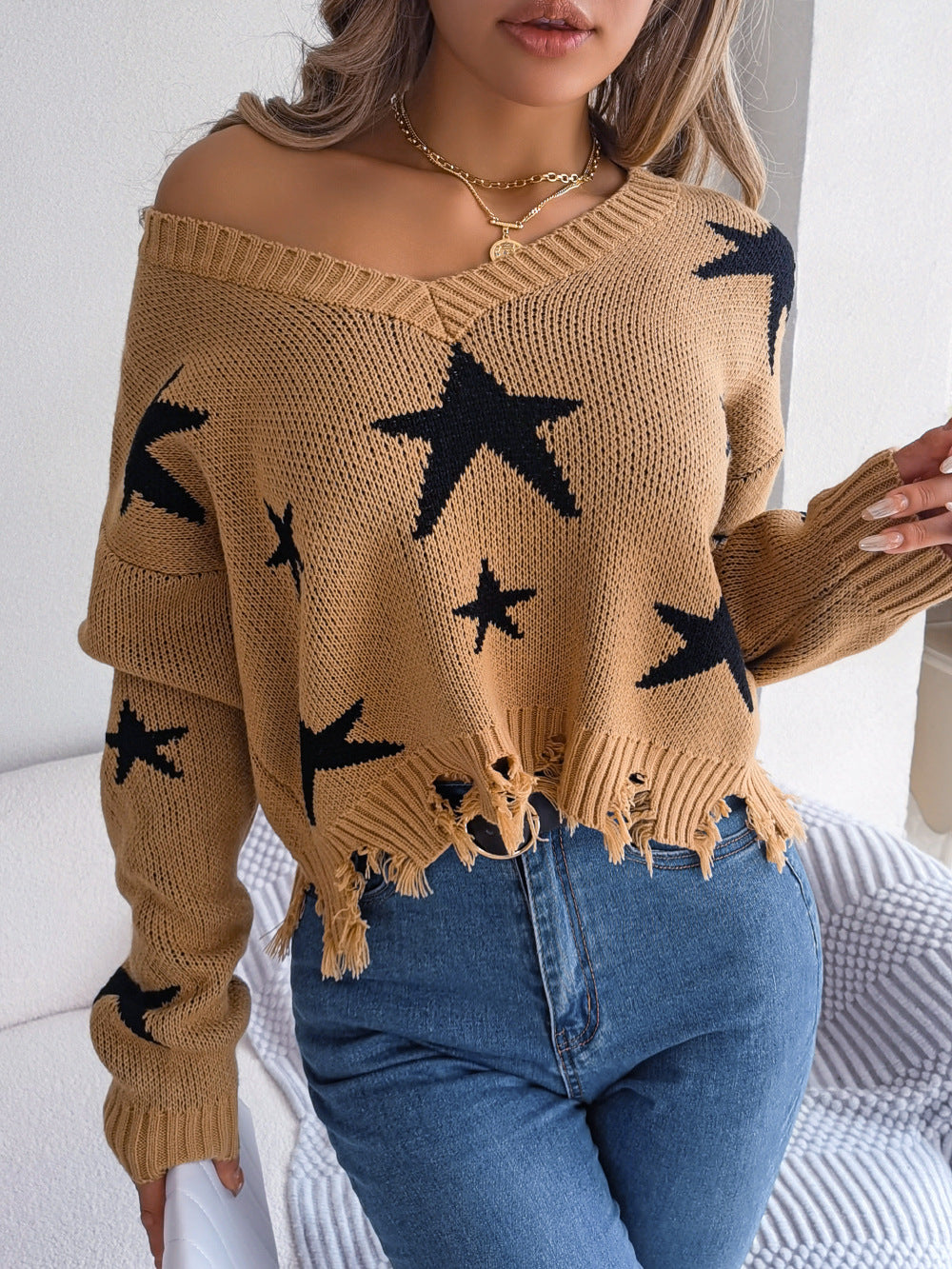 Long Sleeve Knitted Pullover Sweater