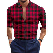 画像をギャラリービューアに読み込む, Men&#39;s Fashion Tops Plaid Casual Slim Fit