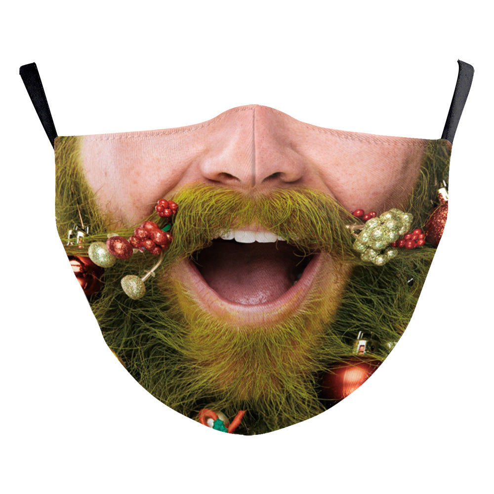 Santa Claus Digital Printing Double Layer Dustproof Mask