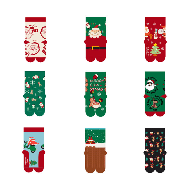 Christmas Tube Female Santa Claus Cotton Socks