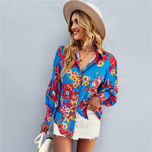 Carica l&#39;immagine nel visualizzatore di Gallery, Women&#39;s Fashionable All-match Lantern Sleeve Printed Shirt