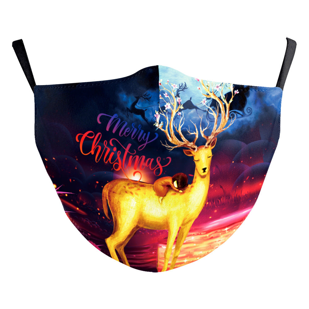 Christmas Funny Digital Printing Double-layer Dust Mask