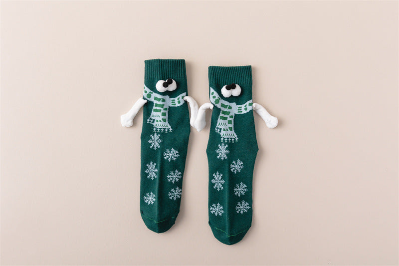 Women's Fashion Simple Christmas Hand Socks