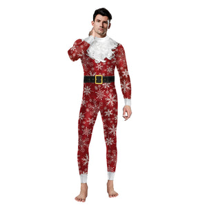 Men's And Women's Christmas Snowflake Digital Printing One-piece