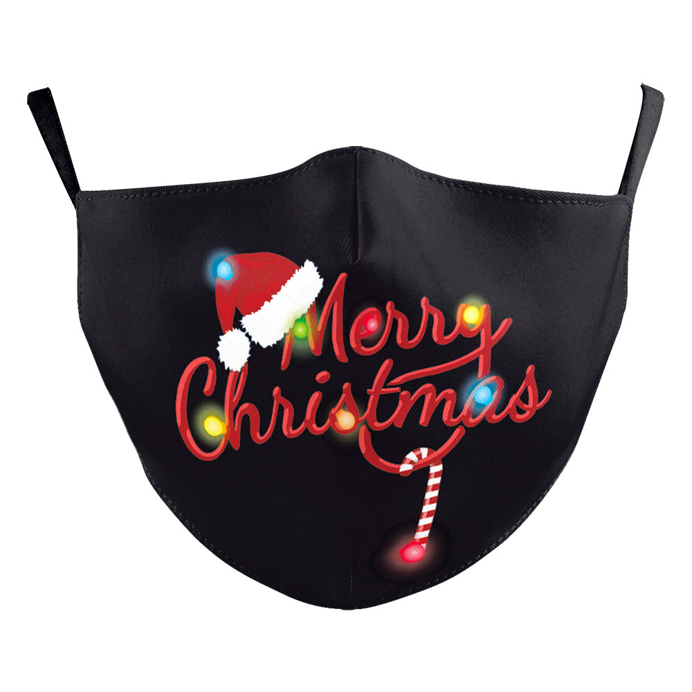 Christmas Light Shadow Digital Printing Double-layer Dust Mask