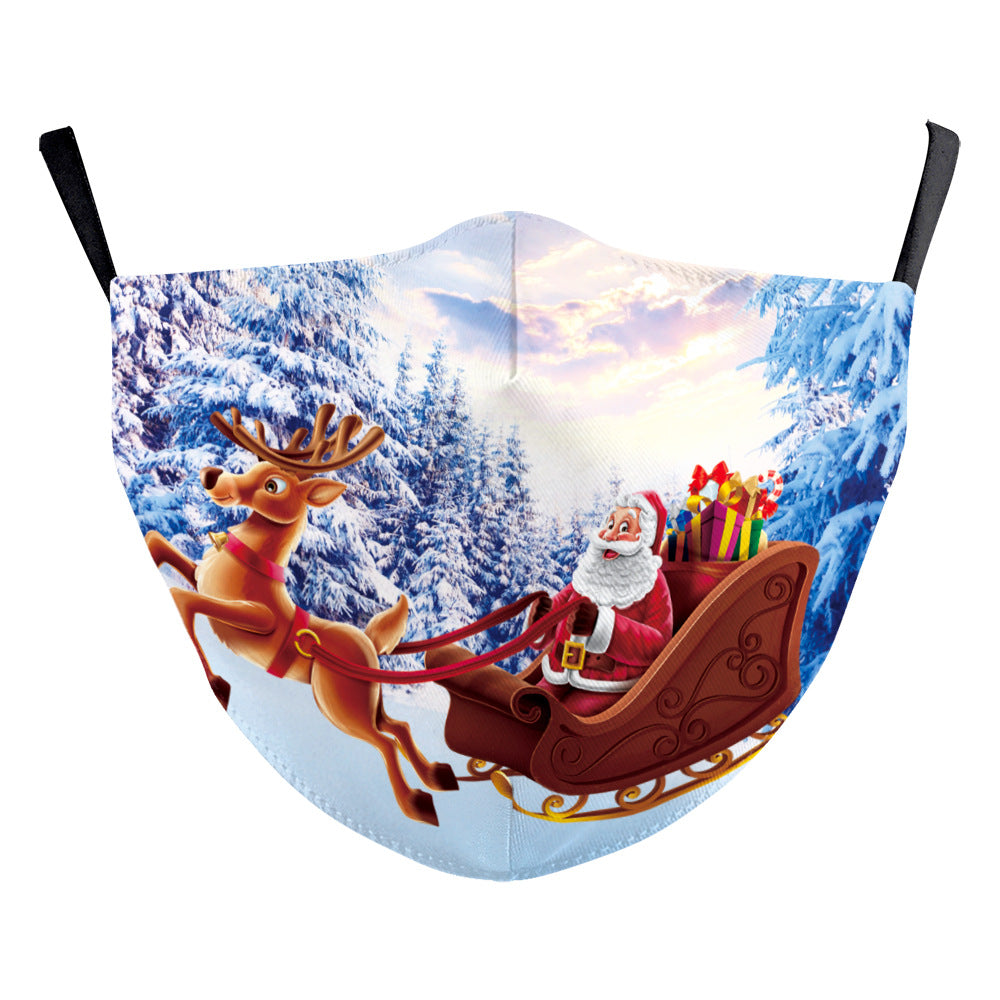 Christmas Red Digital Printing Double-layer Dust Mask