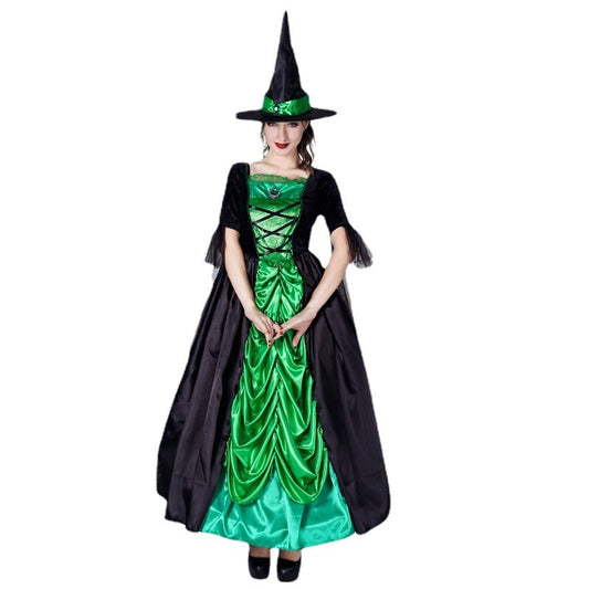 Halloween Women's Witch Green Dress