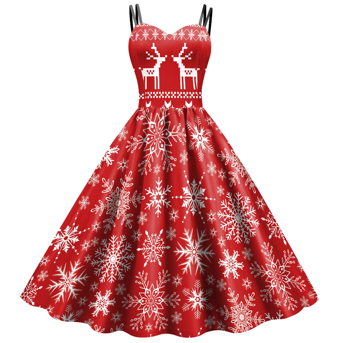 Women's Snowflake Digital Printing Slip Dress