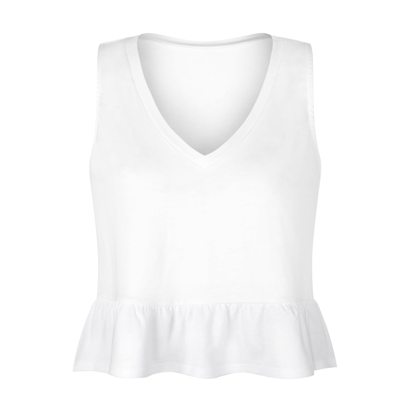 Women's Fashion Casual V-neck Ruffled Small Tank Top