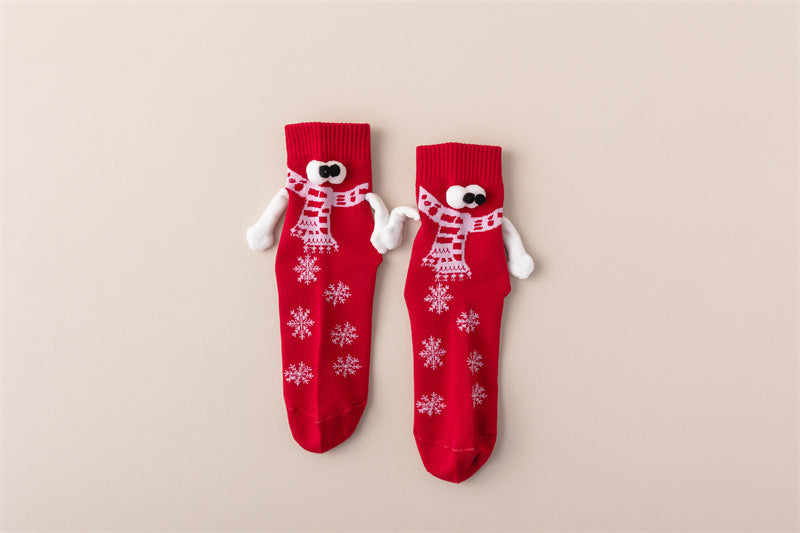 Women's Fashion Simple Christmas Hand Socks