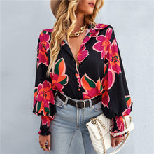 Carica l&#39;immagine nel visualizzatore di Gallery, Women&#39;s Fashionable All-match Lantern Sleeve Printed Shirt