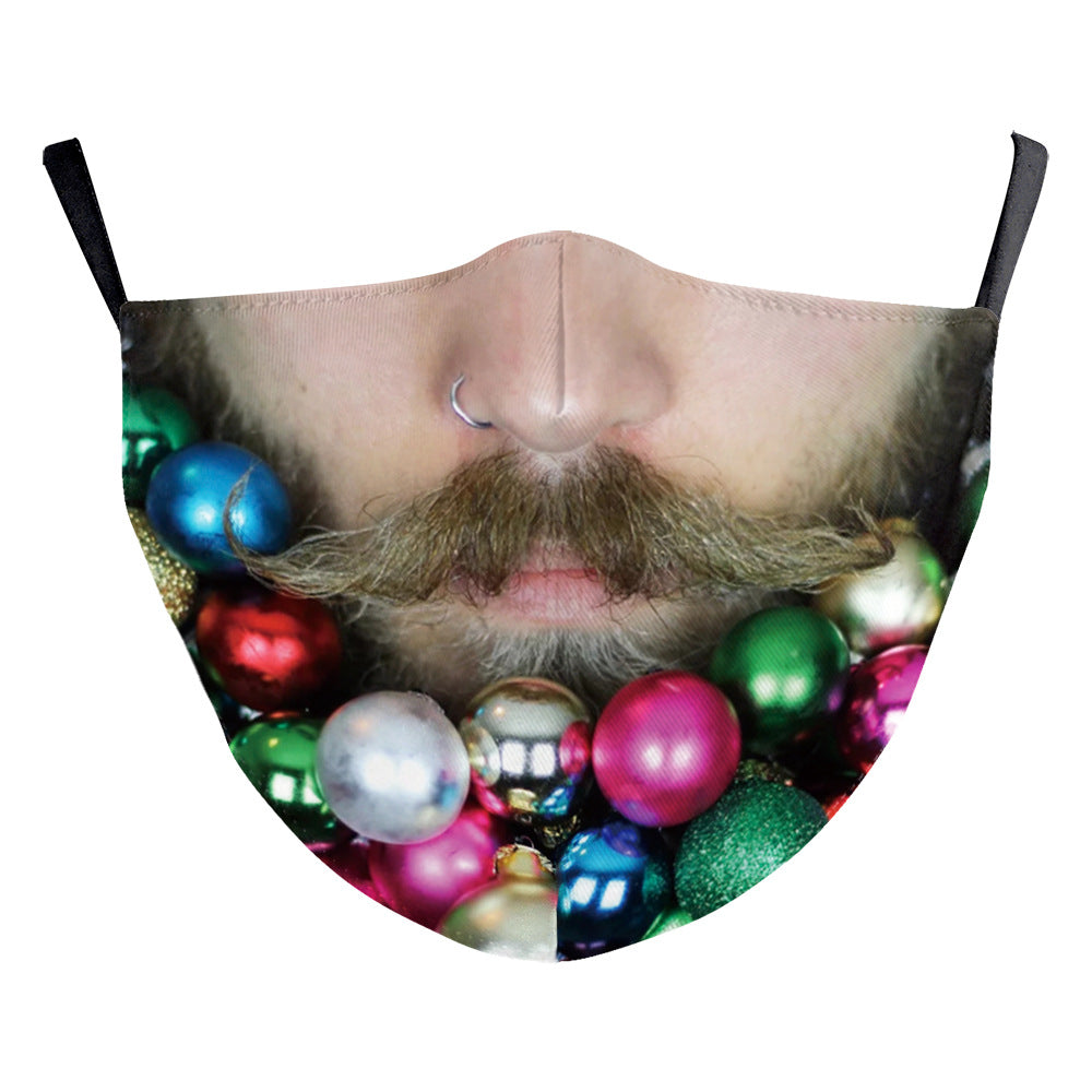 Santa Claus Digital Printing Double Layer Dustproof Mask