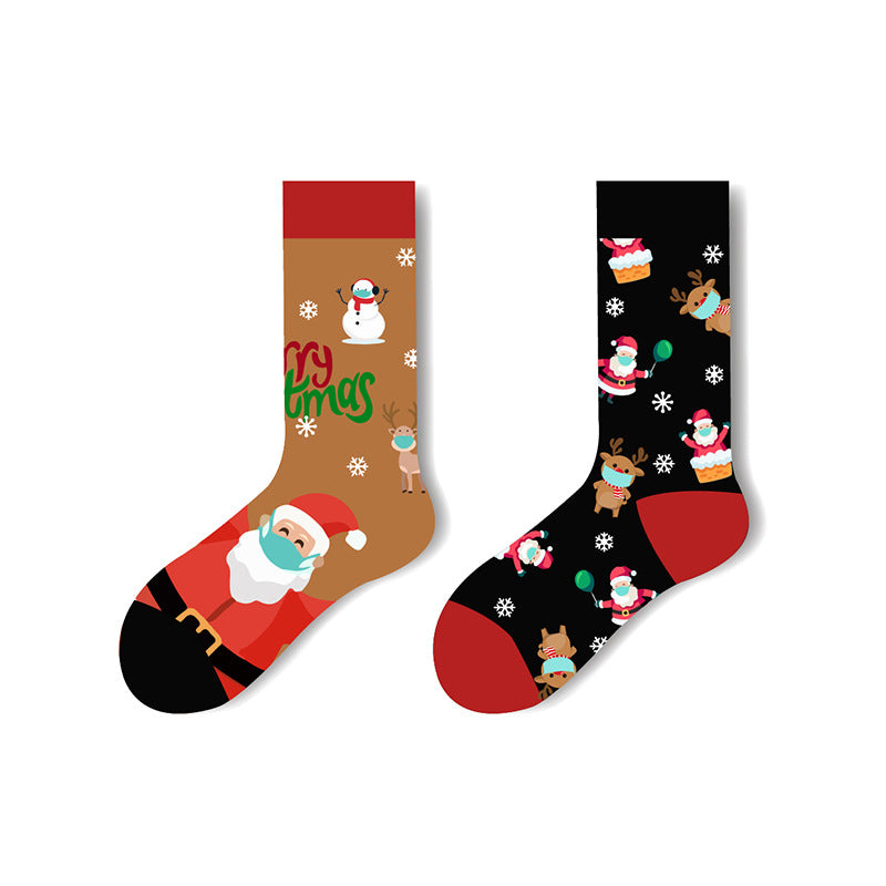 Men's Mid-calf Cotton Christmas Socks