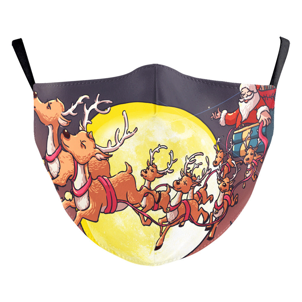 Christmas Light Shadow Digital Printing Double-layer Dust Mask