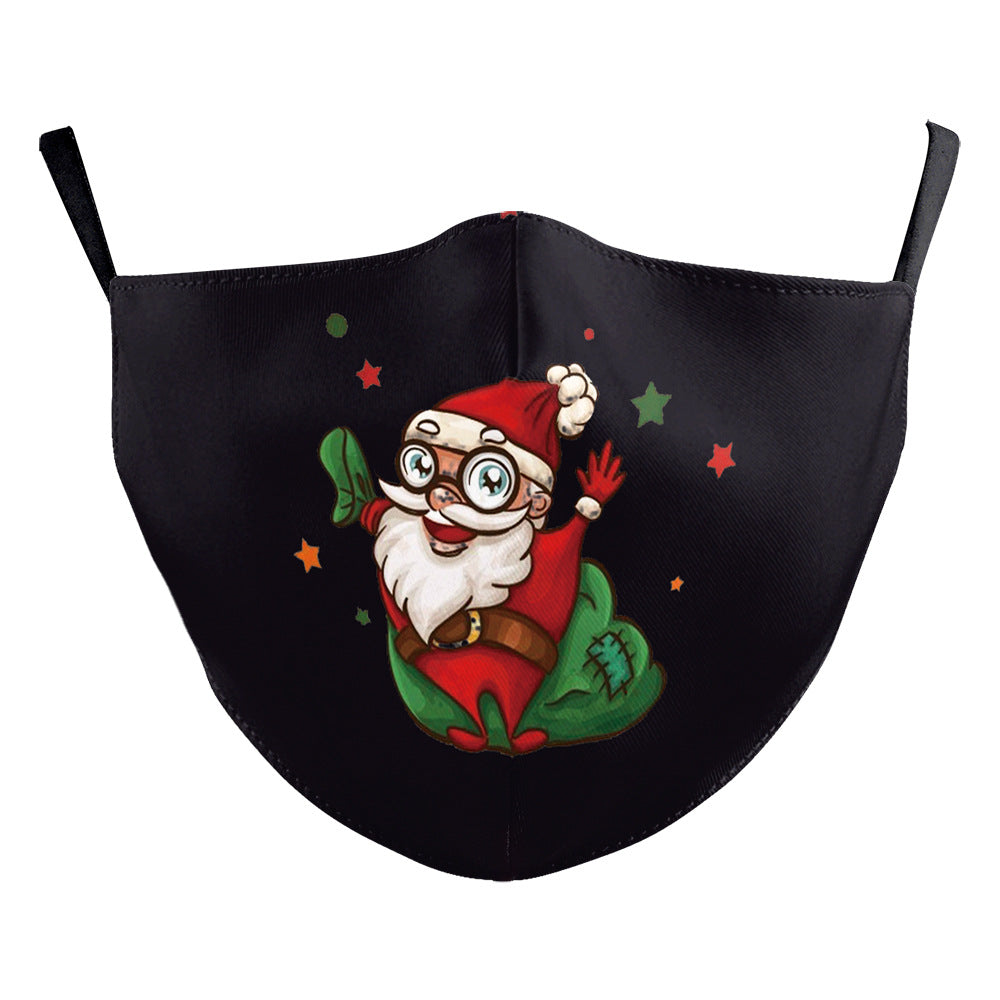 Christmas Snowman Digital Printing Double Layer Dustproof Mask