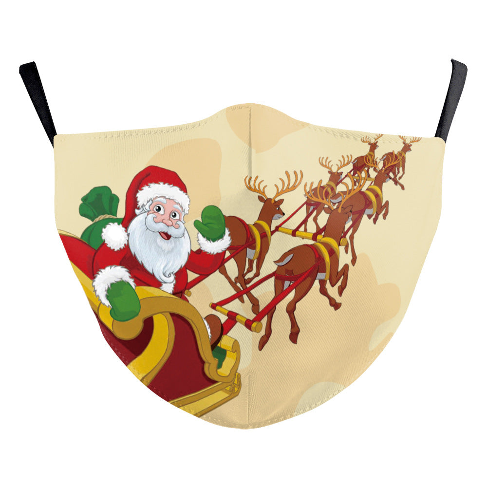 Santa Elk Digital Printing Double-layer Dust Mask