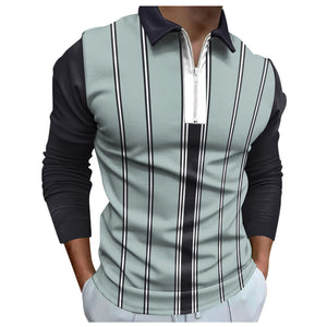 Zipper Men's Raglan-sleeve T-shirt Top