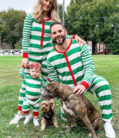 Christmas Homewear Pajamas One-piece Stripes