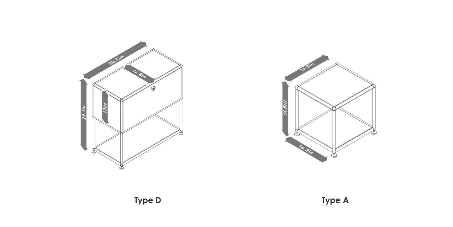Storage Cabinet Sideboard Haller Cabinet Storage Shelf Modular Furniture Stainless Steel Metal Board Living Room Cabinet-No Keys