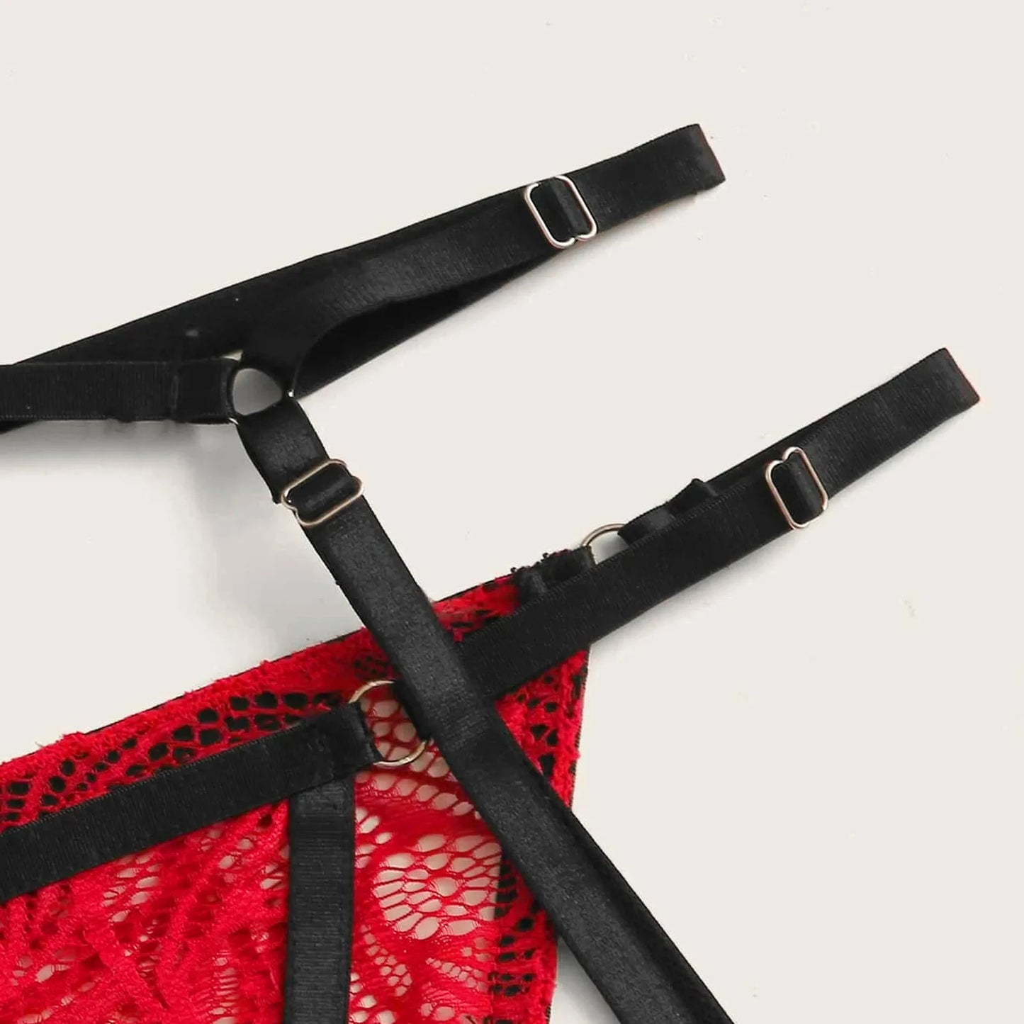 New Sexy Fashion Lace Lingerie Solid Color Embroidery Lace Garter Belt Leg Loop Erotic Intimates Temptation Slimming Underwear