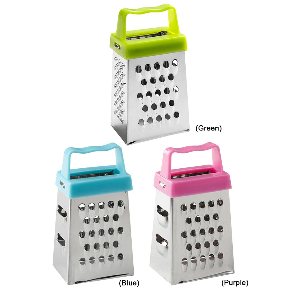 Stainless Steel Mini Four-Sided Grater Planer Non-slip Handle Multifunctional Peel Cutter Fruit Ginger Garlic Grater Kitchen