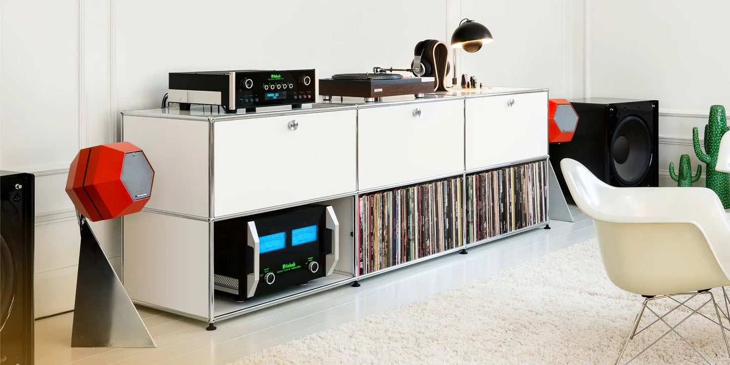 Storage Cabinet Sideboard Haller Cabinet Storage Shelf Modular Furniture Stainless Steel Metal Board Living Room Cabinet-No Keys