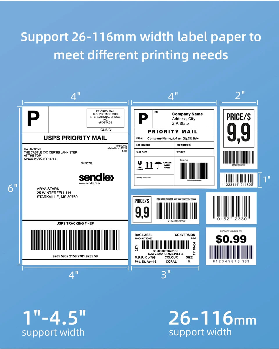 Bluetooth Wireless Wifi Thermal Label Printer