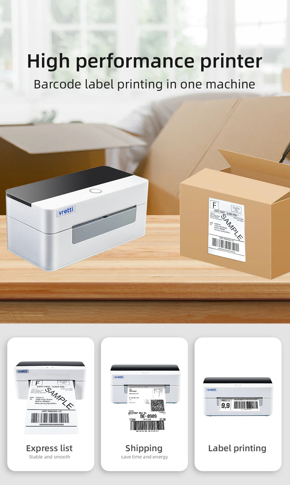 Bluetooth Wireless Wifi Thermal Label Printer