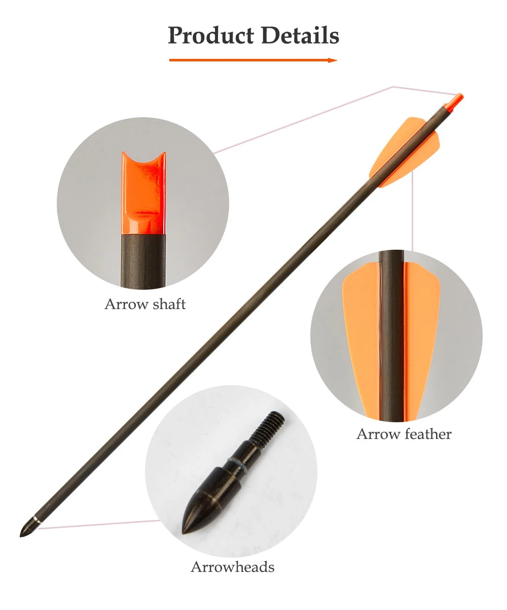 7.5/15 Inch Carbon Crossbow Bolts