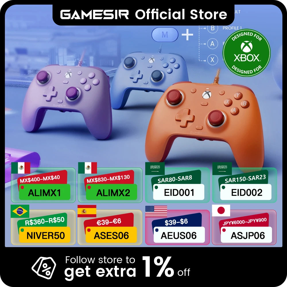 GameSir G7 SE Xbox Gaming Controller Gamepad for Xbox Series X, Xbox Series S, Xbox One, Hall Joystick PC, Replaceable panels