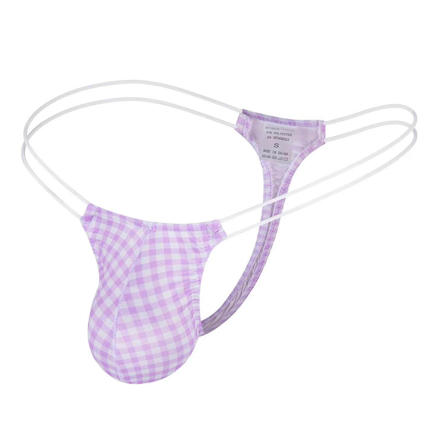 Plaid Printed Sexy Underwear For Men Lightweight Low Waist Sexy Underwear Thong Briefs Mens Bikini Underwear