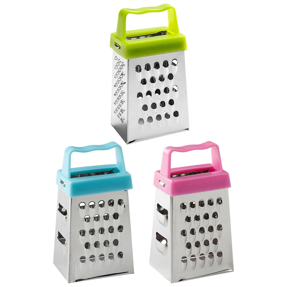 Stainless Steel Mini Four-Sided Grater Planer Non-slip Handle Multifunctional Peel Cutter Fruit Ginger Garlic Grater Kitchen