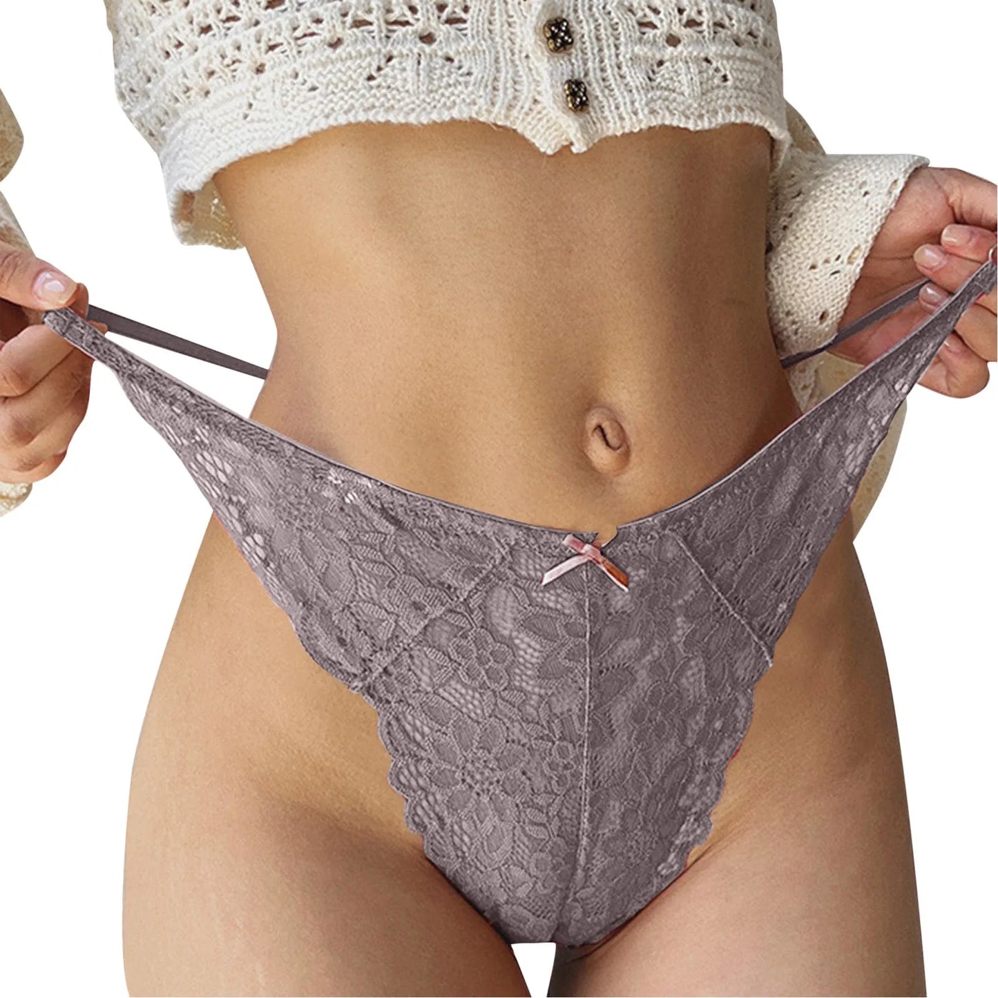 Sexy Lace Panties Womens Hollow Out Transparent Underwear Breathable Soft Floral Embroidery Lingerie Female High Waist G-String