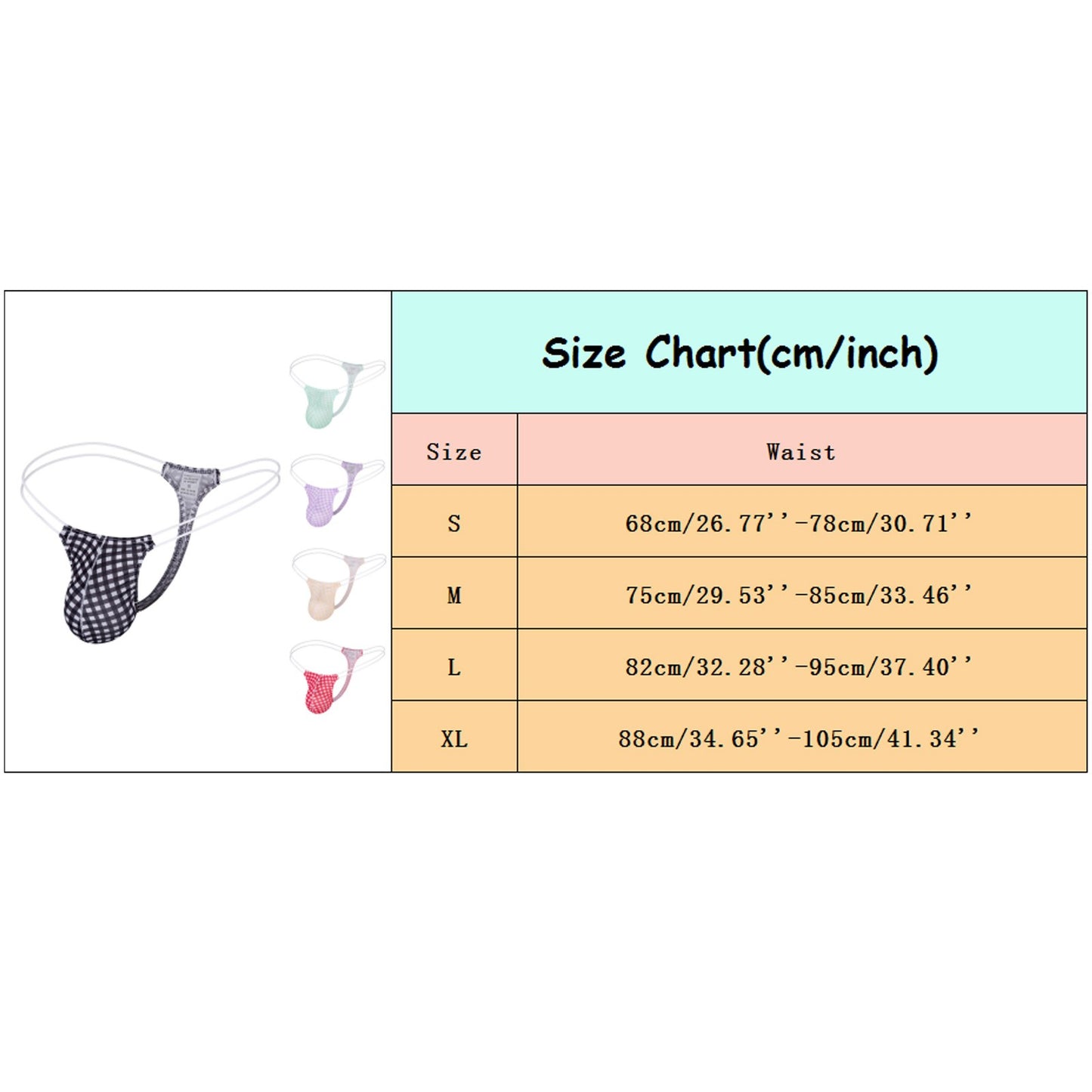 Plaid Printed Sexy Underwear For Men Lightweight Low Waist Sexy Underwear Thong Briefs Mens Bikini Underwear