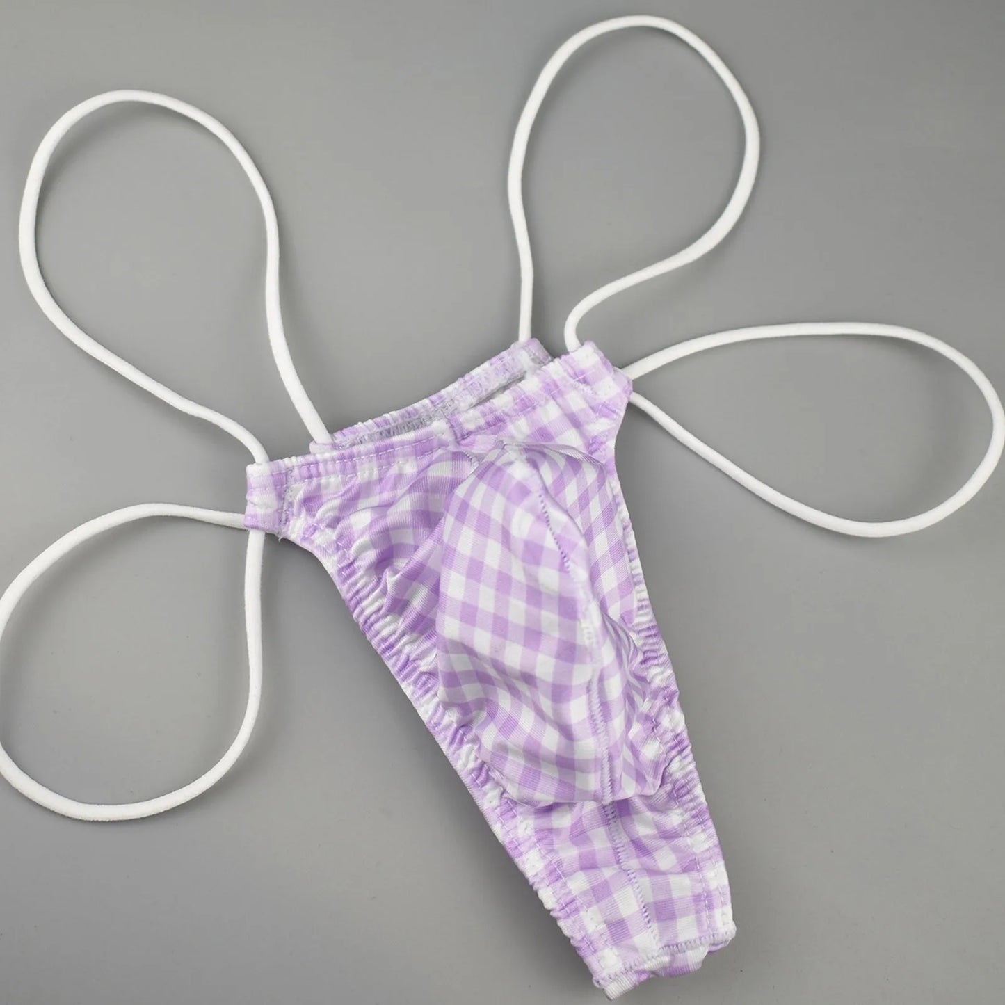 Plaid Printed Sexy Underwear For Men Lightweight Low Waist Sexy Underwear Thong Briefs Mens Bikini Underwear