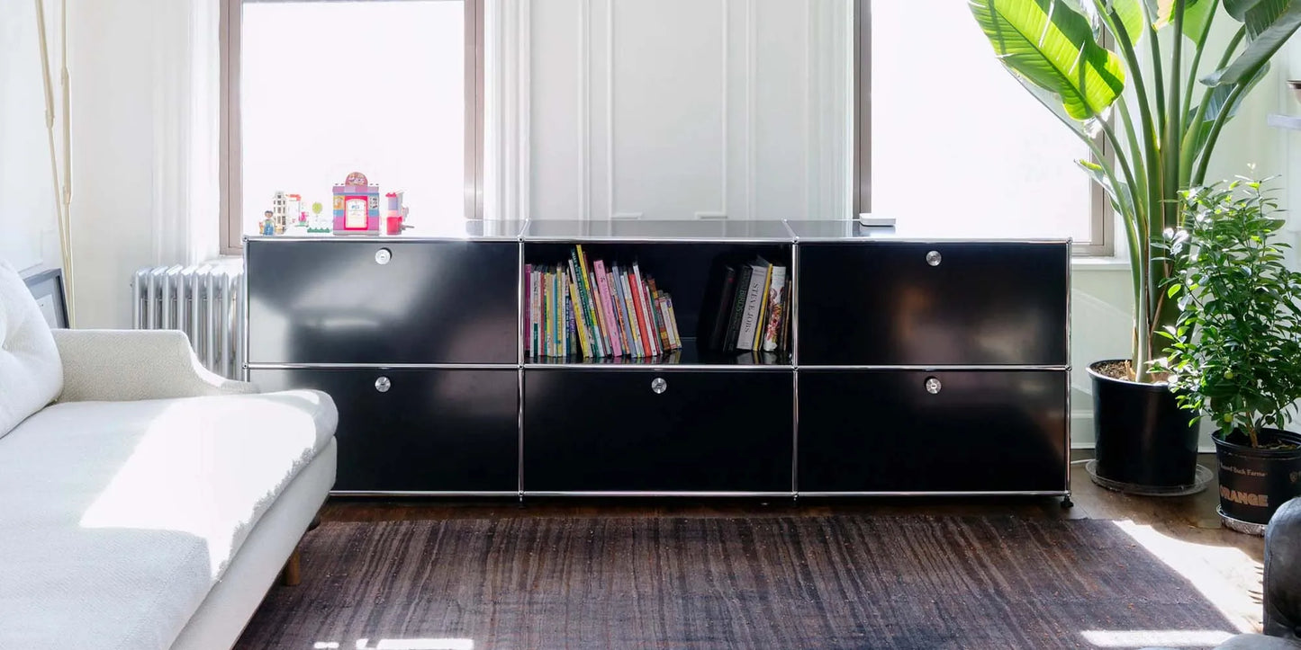 Storage Cabinet Sideboard Haller Cabinet Storage Shelf Modular Furniture Stainless Steel Metal Board Living Room Cabinet-No Keys