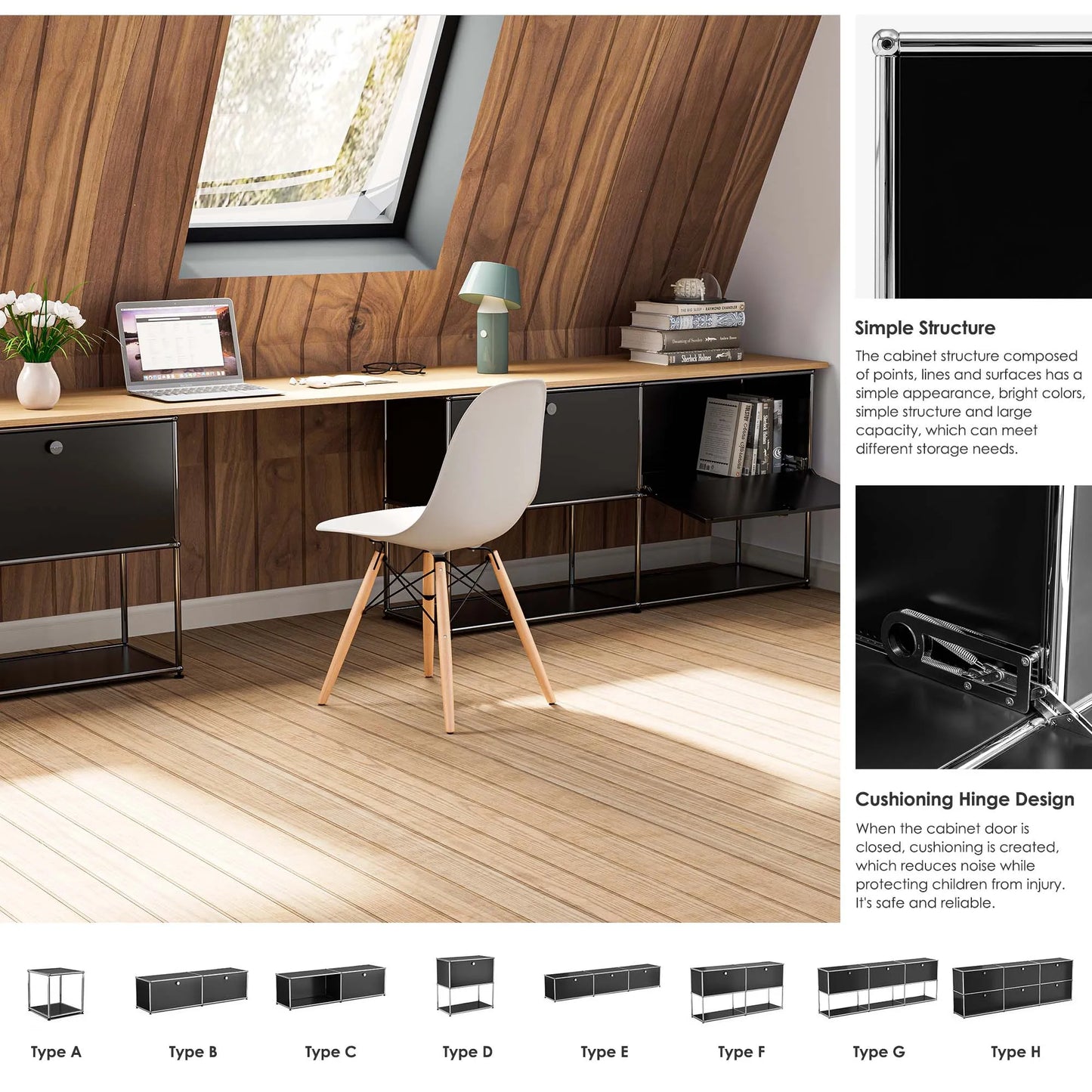 Storage Cabinet Sideboard Haller Cabinet Storage Shelf Modular Furniture Stainless Steel Metal Board Living Room Cabinet-No Keys