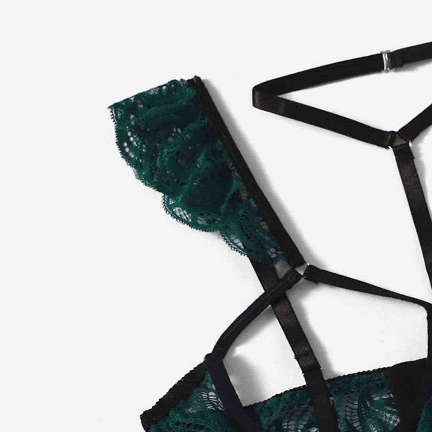 New Sexy Fashion Lace Lingerie Solid Color Embroidery Lace Garter Belt Leg Loop Erotic Intimates Temptation Slimming Underwear