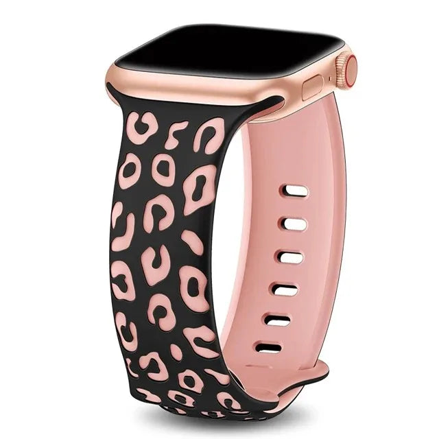 Strap For Apple Watch 10 Band 40mm 44mm 42mm 45mm 41mm 49mm 38mm Silicone Engraved Correa Bracelet Series 8 9 7 SE 6 5 ultra 2 3